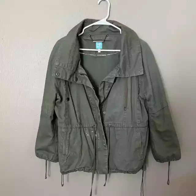 BARNEYS NEW YORK COOP Green Utility Army Jacket Size Medium casual comfort fall