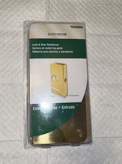 Gate House Lock & Entry Door Reinforcer, Brass Finish, Model U9547-L (Open Box)