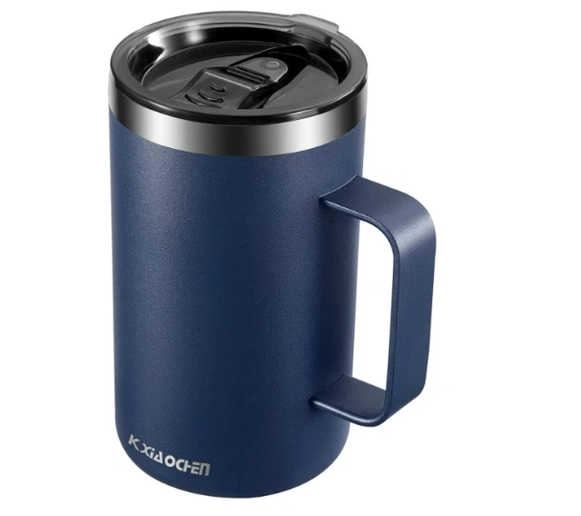 20oz Insulated Coffee Mug with Lid Stainless Steel Coffee Cup Double Wall Vac...