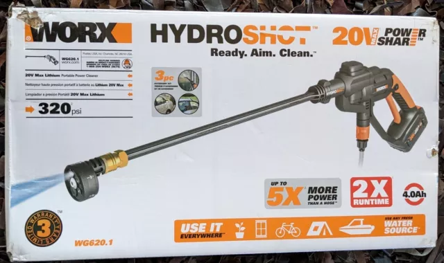 Wg640 worx 40v hydroshot portable power cleaner clearance