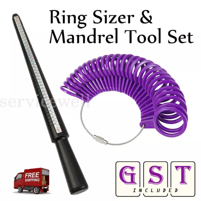 Sizer Finger Ring GK Gauge Jewelry Measuring Stick Size Mandrel Tool Set AU