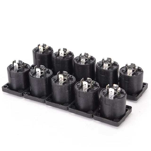 10x Speakon 4 Pin Female jack Compatible Audio Cable Panel Socket Connector.FE