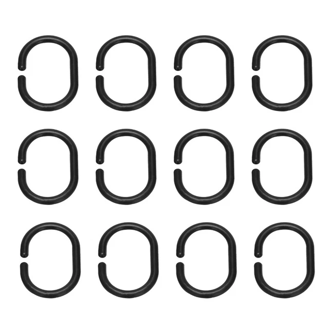 24 PIEZAS Anillos de cortina de ducha Ganchos de cortina de ducha de plástico para ducha de bañoC7G4