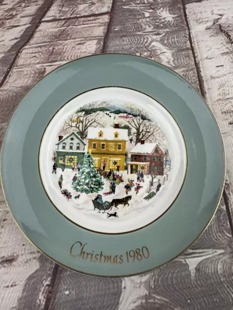 1980 Avon Country Christmas Plate 8th Edition Vintage Holiday Decor 2