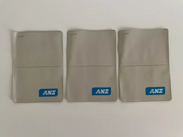 Old ANZ Bank Credit Debit Card Holder Wallet x 3 Grey old logo