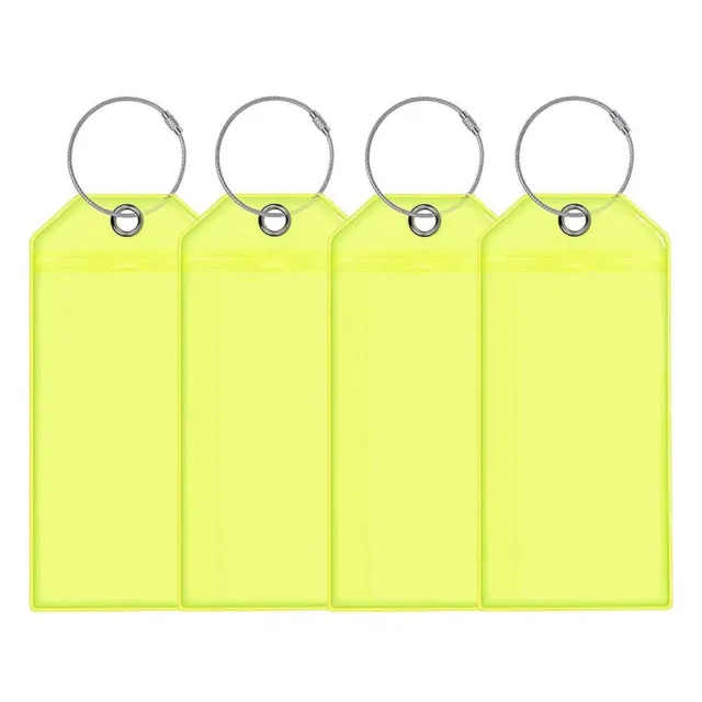 4pcs PVC Luggage Tag Holder Clear Cruise Tag Durable Cruise Luggage Tag  Office