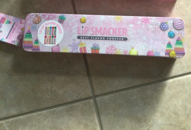 Lip Smacker Lip Balms Set of 10 Original Best Flavors in Holiday Tin - NEW