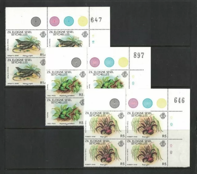 1981 Zil Elwannyen Sesel Stamps Wildlife SG 32/4 MUH Block 4 Set 3