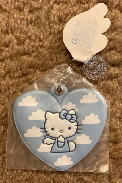 Vintage Hello Kitty Sanrio Blue Angel 1990’s Heart Pouch W/ Original Charm! NOS!