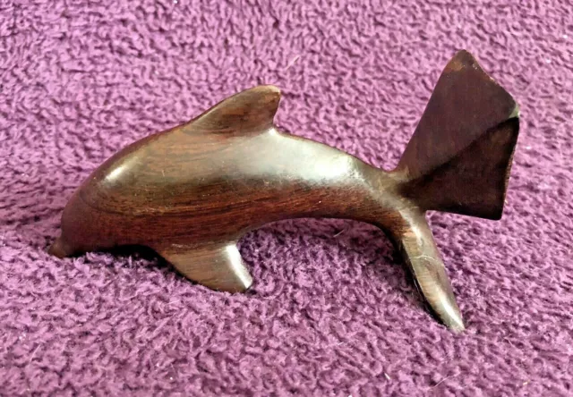 Vintage 4" Ironwood Dolphin Porpoise Miniature Figurine Home Decor Collectible