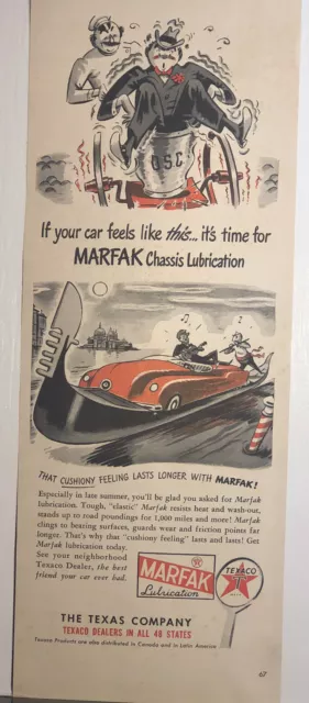 Texaco All 48 States Marfak Chassis Lubrication Single Sided Print Ad