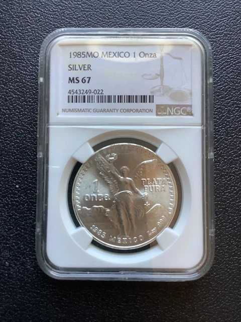 1985 Mexico 1oz. Silver Libertad MS 67 NGC High Grade