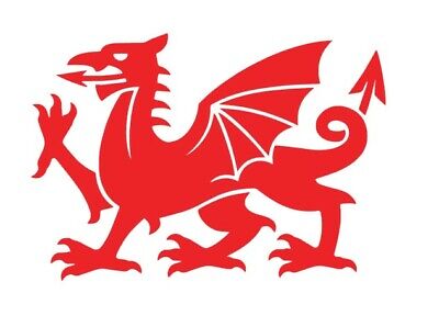 Welsh Dragon Car Bumper Boot Door Vinyl Decal Sticker Flag of Wales Cymru