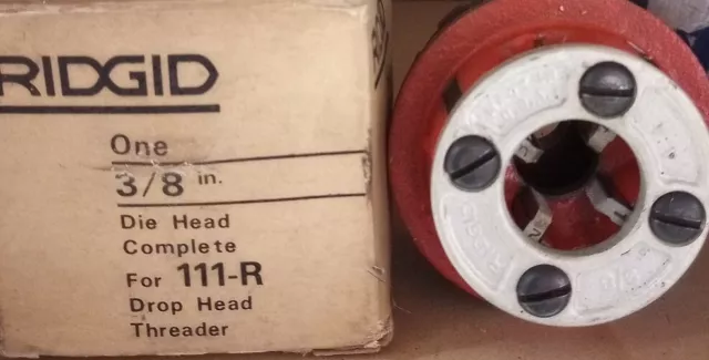 Ridgid Threading Die Head 3/8" For 111-R Drop Head Threader NOS Ridgid Threading Die Head 3/8" For 111-R Drop Head Threader NOS