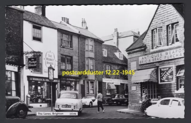 GB England Sussex 1960s BRIGHTON The Lanes. Shops. Street Real Photo Postcard