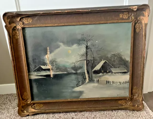 Antique 19th Century Signed Oil Painting 1880's-1890's