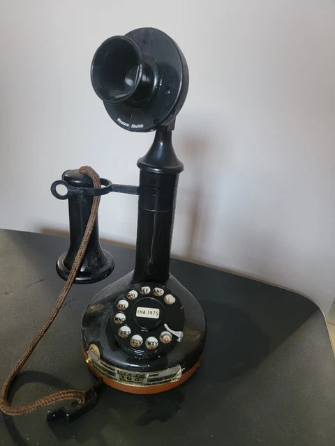 RARE - 1975 "1919 Western Electric Dial Telephone" Jim Beam Whiskey Decanter