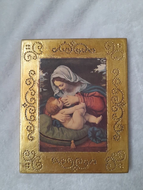 L ENFANT JÉSUS et vierge marie en platre lourd style bois de 38cm. EUR 16,00 - FR