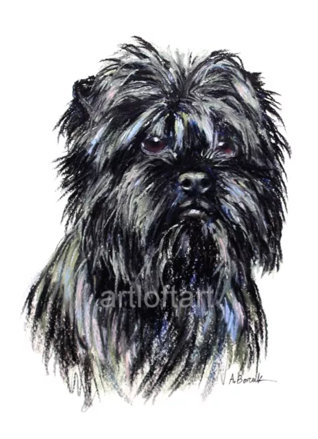 AFFENPINSCHER DOG ART  ACEO Card Print by A Borcuk