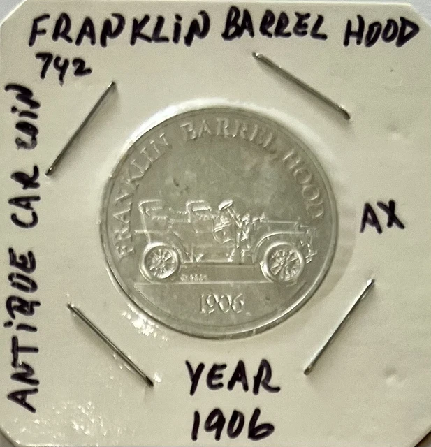 VINTAGE 1968 SUNOCO Antique Car Coin Series 1 - 1906 Franklin Barrel