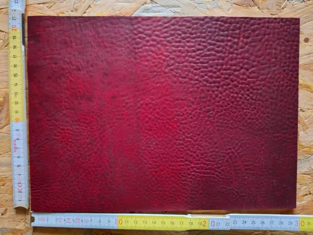 Rindsleder rot-schwarz marmoriert ca.4mm dick DIN A4 Lederhaut 30 x 21,5cm