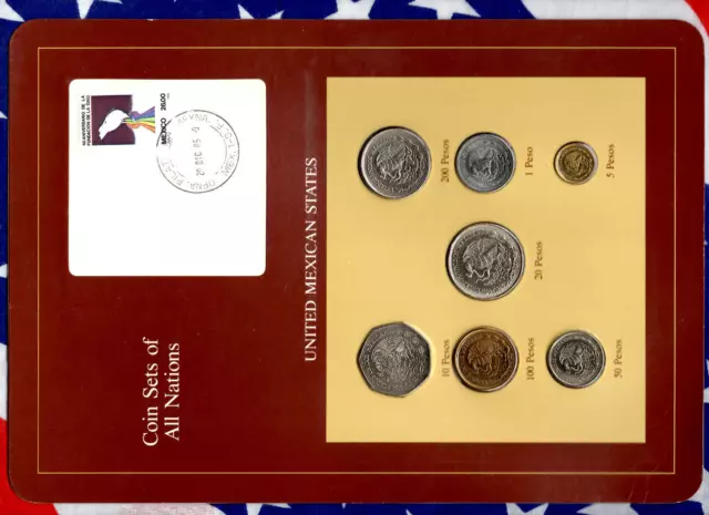 Coin Sets of All Nations Mexico UNC 20 Peso 1984 200,100,50,10,5,1P 1985