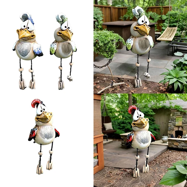 Rooster Garden Statue Resin Figurines Sculpture Decors Home Chicken Statue