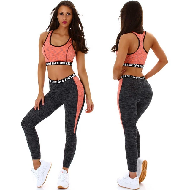 Donna Fitness Sport Set Due Pezzi Allenamento Yoga Canotta High-Waist Leggins 36