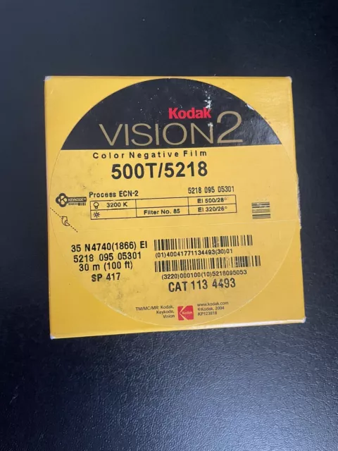 Kodak Vision 2 500T/5218 Color Neg 35mm Film 100’ Unopened Package Wear & Tear