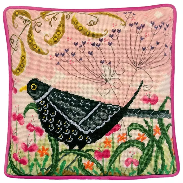 Bothy Threads stamped Tapestry Cushion Stitch Kit "Blackbird Tapestry", TLH1, 36