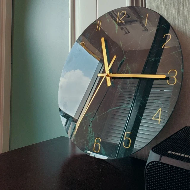 Horloge murale en verre de luxe moderne silencieuse montre créative...