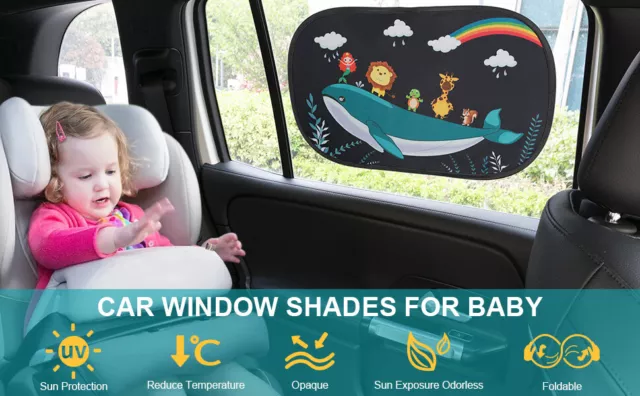 Sonnenschutz Auto Baby mit UV Schutz - 2 Stück Sonnenschutzsocken
