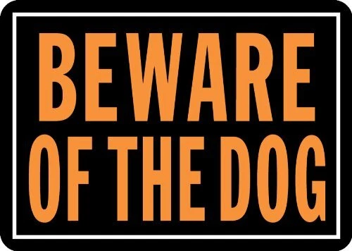 Hy-Ko Products 838 Beware of Dog Aluminum Sign 9.25" x 14" Orange/Black 1 Piece