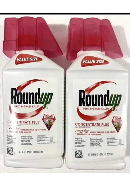(2) Bottles of Roundup Weed & Grass Killer Concentrate Plus Value Size - 36.8oz