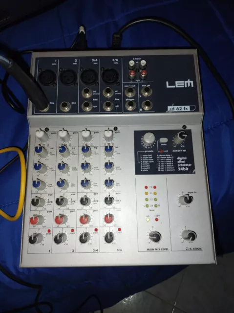 Mixer Lem Rd62fx   + Microfono + Cavi