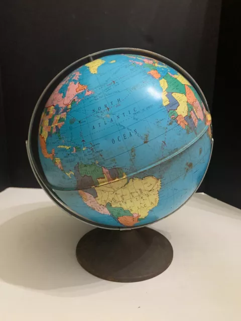Vintage Ohio Art Metal Globe of the World