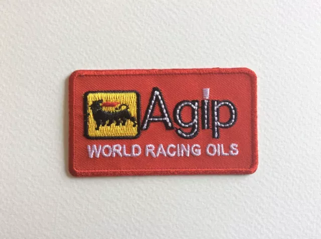 A218 Patch Ecusson Thermocollant Neuf Agip Word Racing Oils 7,5*4,5 Cm