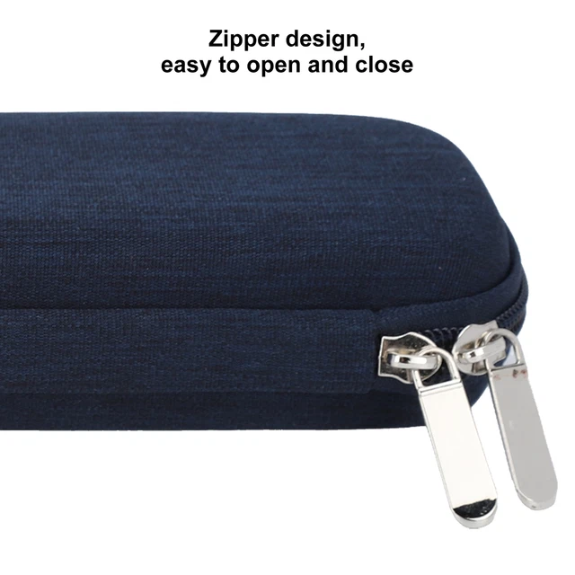 (Blu navy) comoda custodia per penna per insulina design cerniera organizzatore multifunzione