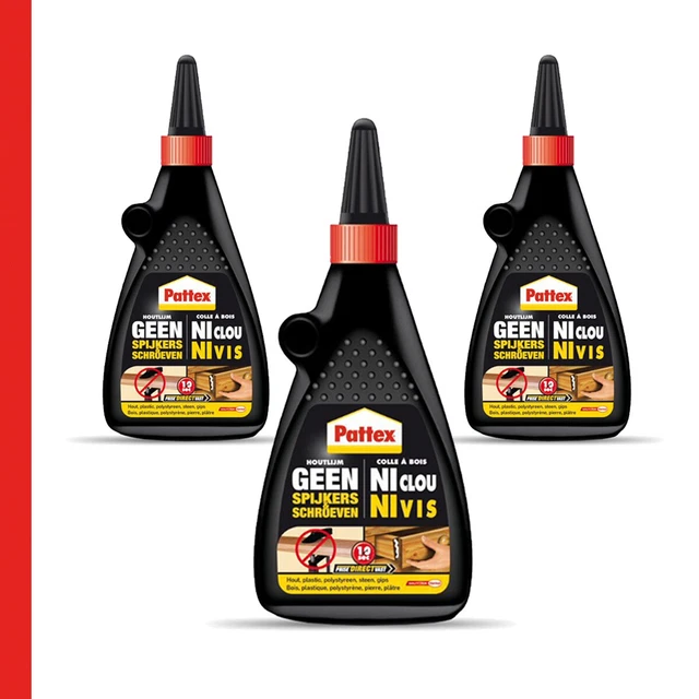 3X Pattex Cola para Madera, Adhesivos 100g - "No Tornillos O Clavo " - Leimen
