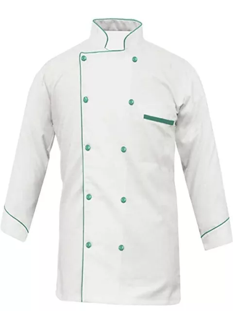 Hombre Abrigo Doble Botonadura Polialgodón Chef Cook Camisa Restaurante Uniforme