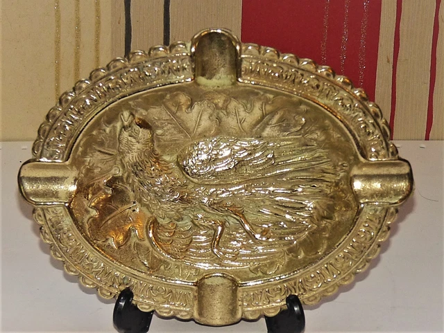 Vide Poche Ancien Art Nouveau Decor Oiseau / Faisan En Bronze Dore Tbe Propre