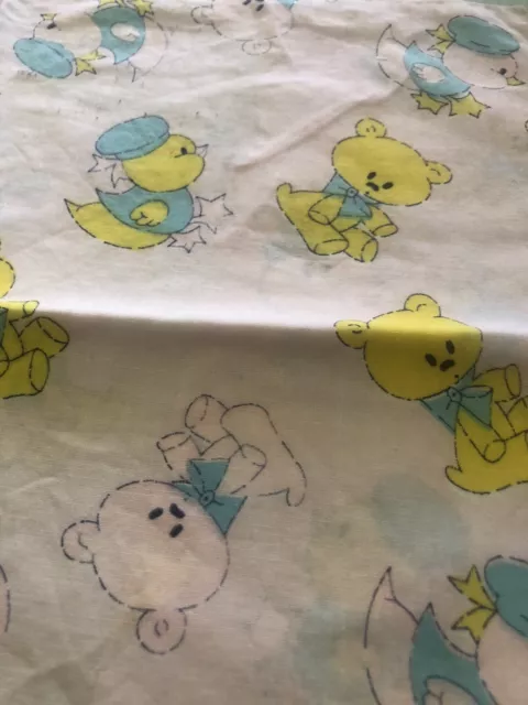 Vintage Small Child cot Bears Pillow Case pink ,blue and yellows