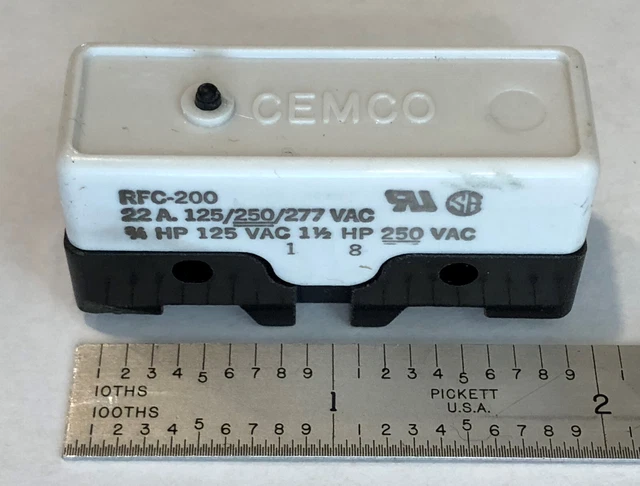 Cemco RFC-200 22A 250VAC  SPST Normally Closed Heavy Duty Snap Action Switch