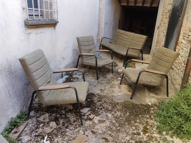 Salotto Vintage 3 Poltrone + Divano italia Anni 50 60