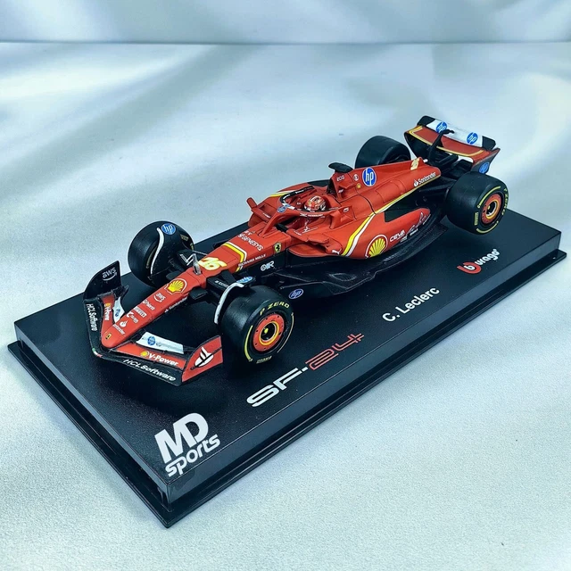 Modellauto Ferrari SF-24 F1 2024 Charles Leclerc #16 Formel 1 in Plexiglasvitrine Burago 1:24 bei