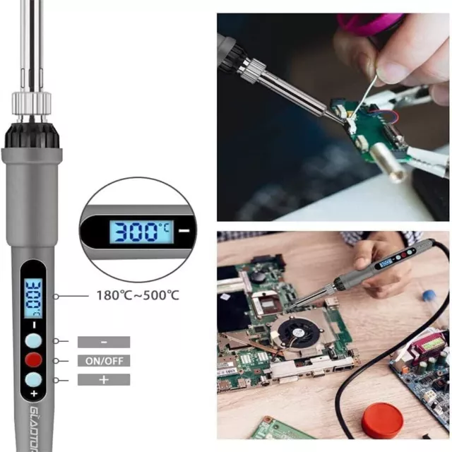 Soldering Iron Kit Electronics Welding Irons Tool 60W Adjustable Temperature UK 3