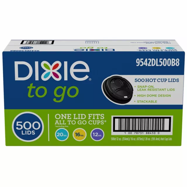 Dixie To Go Hot Beverage Cups & Lids, 16ounce, 132 Count, Assorted