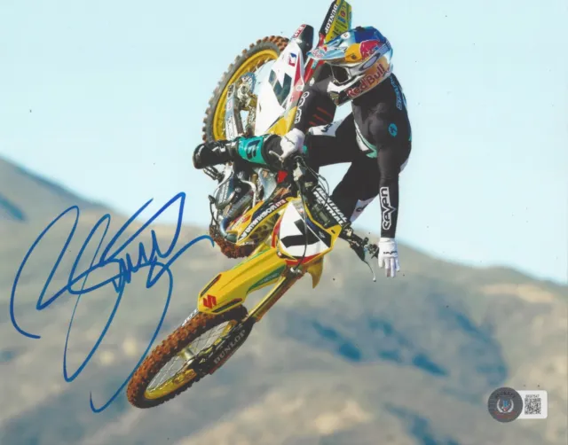 James Bubba Stewart Motocross Ama Supercross Race Icon 4 Signed Beckett Bas Coa