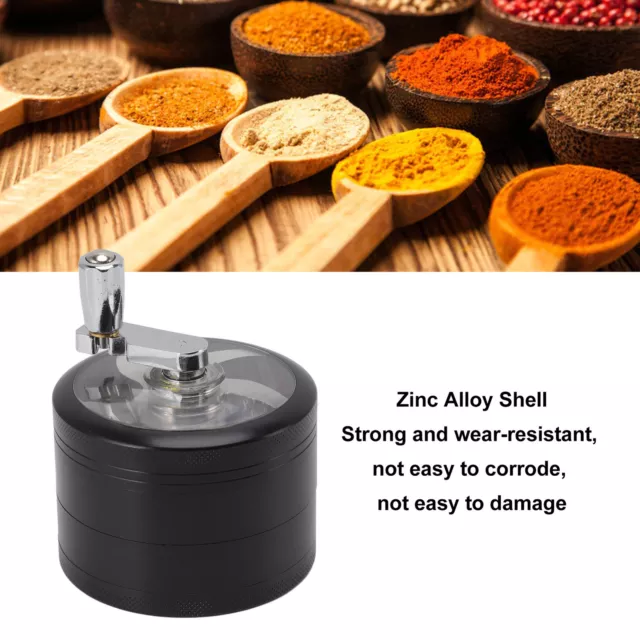 4 Layers Hand Crank Spices Grinder Zinc Alloy 60mm Manual Spice Grinder