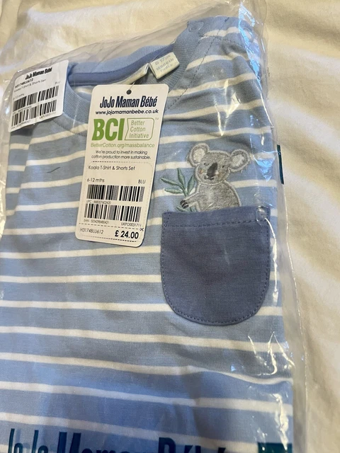 Jojo Maman Bebe Baby Boy Girl T-shirt And Shorts Set Koala 6-12 Months